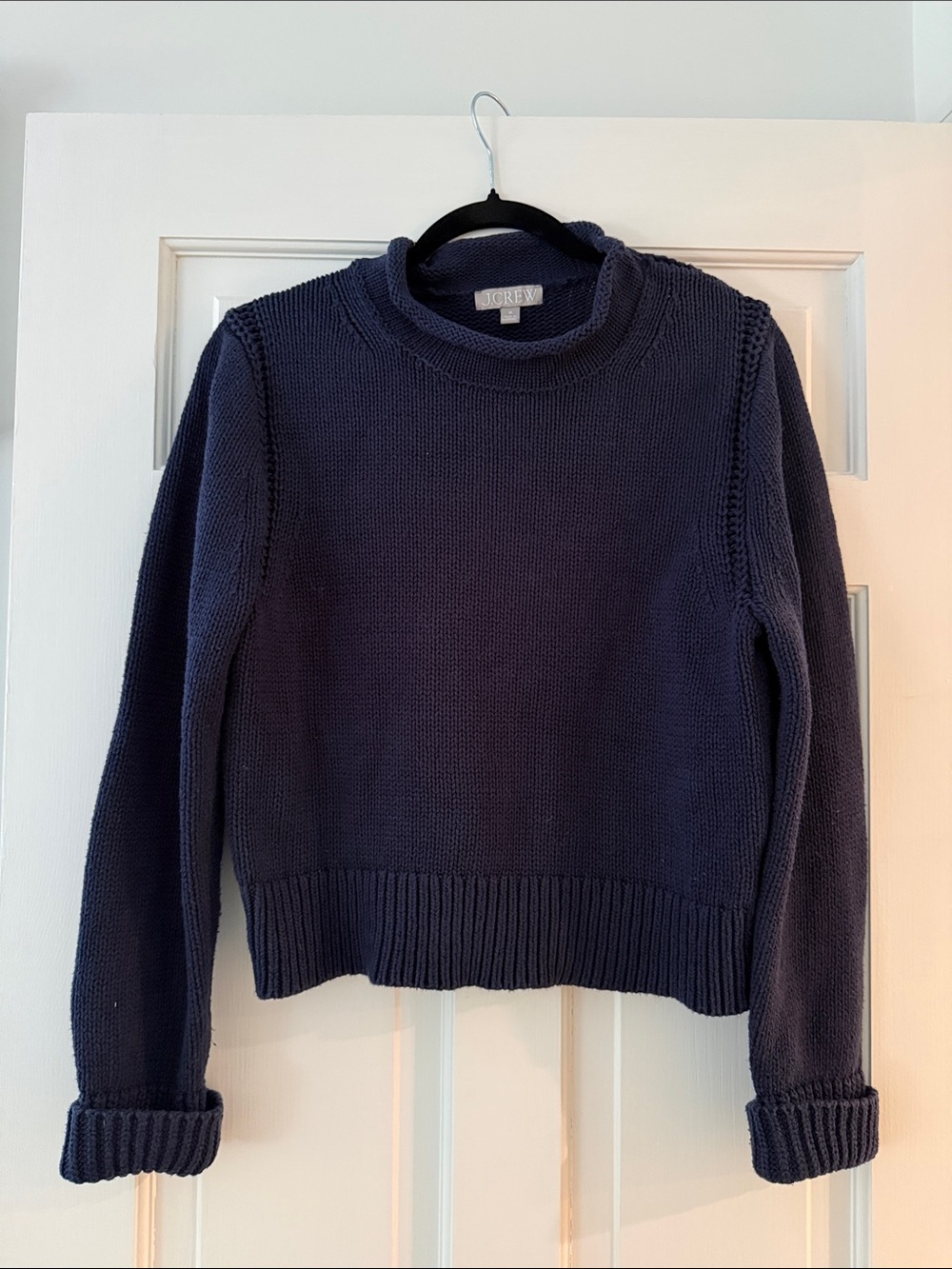 J. Crew Dark Navy roll neck Cotton Blend Sweater